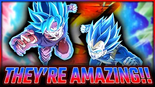 GODLY!!!!  *EZA*  LR SSBKK GOKU & SSBE VEGETA DETAILS | Dokkan Battle