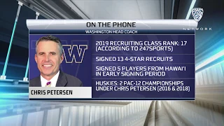 Football: Washington head coach Chris Petersen talks 2019 Signing Day.