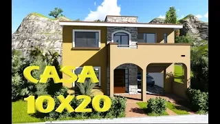 PLANOS DE CASAS DE DOS PLANTAS | CASA TERRENO 10X20 MTS