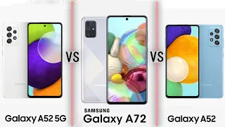 Samsung Galaxy A52 vs Galaxy A72 vs Galaxy A52 5G Spec Comparison