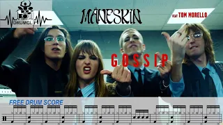 Mäneskin ft. Tom Morello - Gossip (Drum Score)