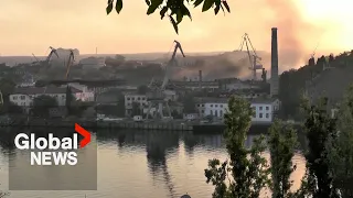 Russia's Sevastopol shipyard in flames, 2 ships damaged following Ukrainian attack