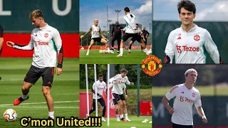 {video} Man United training today 🔥, Hojlund, Antony, Rashford, Mount, Maguire, Bruno in action.
