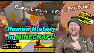 History of Humanity Portrayed by Minecraft | Danymok | History Teacher Reacts