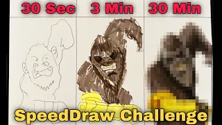 Drawing Kong in 30 sec, 3 min, and 30 min | Godzilla x Kong | CunsArt - Dibujo