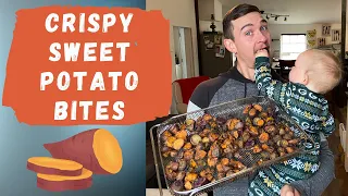 Air Fried Crispy Sweet Potato Bites [vegan and oil-free]