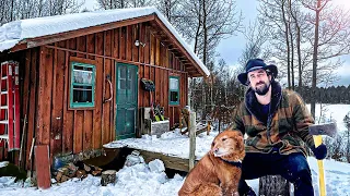 Winter at our Remote Cabin | Alone with my Dog for 3 Days in the COLD!