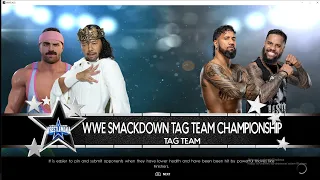 The Usos Vs King Nakamura & Rick Boogs - Wrestlemania Smackdown Tag Team Champioship Match