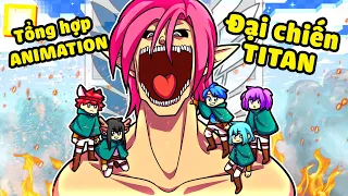 Tổng Hợp Animation Đại Chiến Titan: HIHA HÓA TITAN ĐÁNH NHAU VỚI HUY VÀ VY QUẠ 👊😮😆