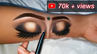 how to draw makeup on hand |deepi Beauty