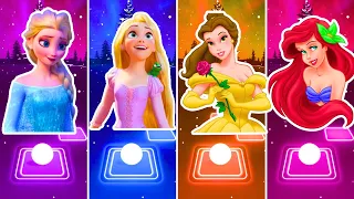 💖Disney Elsa Frozen 🆚 Tangled Rapunzel 🆚 Belle 🆚 Little Mermaid 💖 princesses Tiles Hop