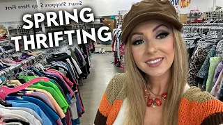 THRIFT WITH ME & HAUL | SPRING OUTFITS AND SUNNY WEATHER WARDROBE PIECES