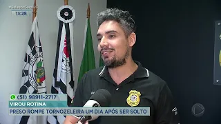 Virou rotina: preso rompe tornozeleira um dia após ser solto