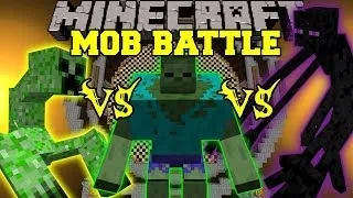 MUTANT ENDERMAN VS MUTANT CREEPER VS MUTANT ZOMBIE - Minecraft Mob Battles - Mutant Creatures Mod