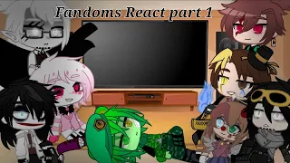 Fandoms Reaction//Part 1//FNAF//Gacha Club