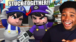 STUCK TOGETHER! | SMG4 & SMG3 Are Forced To Hold Hands