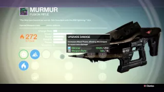 Destiny: The Dark Below - "Murmur" Legendary DLC Fusion Rifle (Solar & Arc Damage) Upgrade Tree