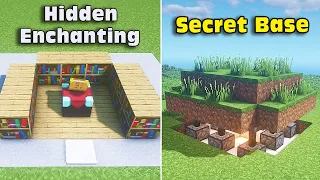 ⚒ Minecraft: 3 Simple Redstone Build Hacks (Secret Base, Hidden Automatic Enchanting) #6 (Tutorial)