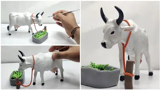 Clay Sculpting 🔥: How To Make Cow With Clay Easy ,Clay Animal Art, Clay Crafts Idea