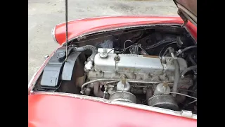 1958 Austin Healey 100/6 (Stock #2298) - Engine starting and running