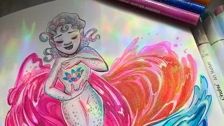 Making #MerMay Art with OHUHU SUPPLIES - Review of their 72 Honolulu Alcohol Markers