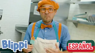 Blippi Visita la Tienda de Paletas de Mamá y Papá | Aprende con Blippi | Blippi | Moonbug Kids