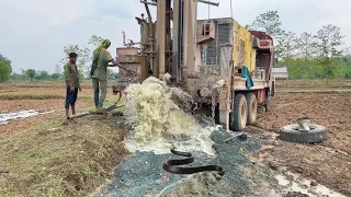 Borewell Drilling - 15 Hp water journey 195 Feet Deep Boring | Coconut water checking method | Pump