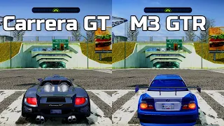 NFS Most Wanted: Porsche Carrera GT vs BMW M3 GTR - Drag Race