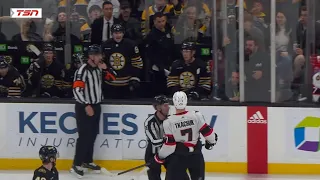 Brady Tkachuk Gives Up On The Play To Chirp Jakub Lauko