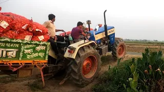 New Swaraj 744 FE 4wd Tractor Trolley Performance||Tractor video||@tridibghosh3480