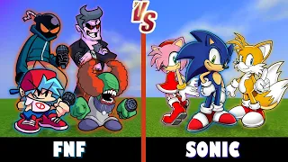 Friday Night Funkin' vs. Sonic | Minecraft (Who's Stronger?)