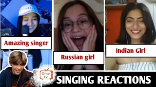 Ketemu Nabila Taqiyyah dan Dvijahh Cewek India yg suka Me Reaction video ku |SINGING REACTIONS OmeTv