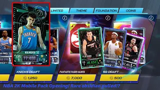 INSANE Pack opening! RARE obsidian pulled!? l NBA 2K Mobile - Pack opening