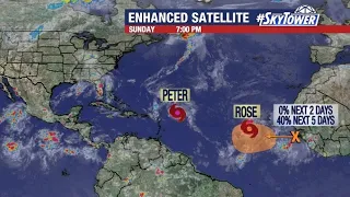 Tropical Storms Peter and Rose update; September 19, 2021