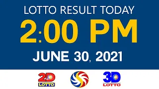 Lotto Results Today June 30 2021 2pm Ez2 Swertres 2D 3D 4D 6/45 6/55 PCSO