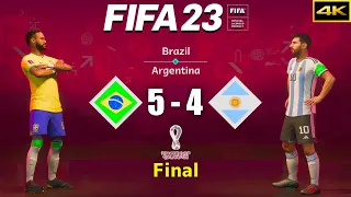 FIFA 23 - BRAZIL vs. ARGENTINA - FIFA World Cup Final - Neymar vs. Messi - PS5™ [4K]