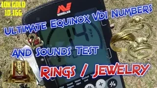 Ultimate Minelab Equinox 600 / 800 VDI Numbers and Sounds - Gold, Silver, Platinum Rings / Jewelry