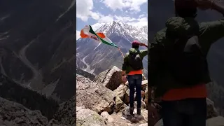 chitkul ( last village of India) china border # national anthem 🇮🇳# at peak summit 13000ft ...