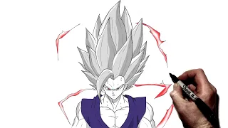 How To Draw Gohan Beast | Step By Step | Dragon Ball