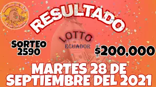 RESULTADO LOTTO SORTEO #2590 DEL MARTES 28 DE SEPTIEMBRE DEL 2021 /LOTERÍA DE ECUADOR/