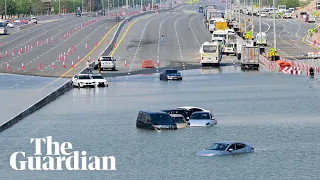 Dubai streets still flooded as authorities scramble to clean up