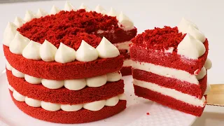Red Velvet Chiffon Cake | 红丝绒戚风蛋糕 | 简单的奶油奶酪霜制作和装饰