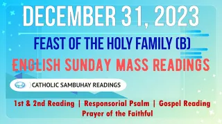 31 December 2023 English Sunday Mass Readings | Feast of the Holy Family   of Jesus, Mary and Joseph