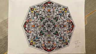 Relaxing Mandala Drawing and Coloring with Markers | Step-by-Step Tutorial