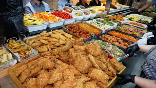 Amazing! a pork cutlet buffet where you can eat all 20 kinds of food. Only $10! / Korean street food