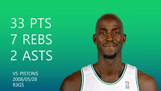 Kevin Garnett | 33 pts,7 rebs,2 asts | May 28,2008 | vs DET,R3G5