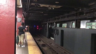 New York, New York - D Train arrives at the 42nd Street-Bryant Park/Fifth Avenue Station HD (2017)