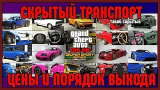 GTA Online. Скрытые Автомобили DLC "Super Sport Series". Цены и порядок выхода.