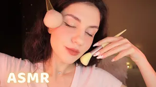 АСМР Массаж Лица Кисточками💫 (тихий голос, неразборчивый шепот) / ASMR Face Massage for sleep