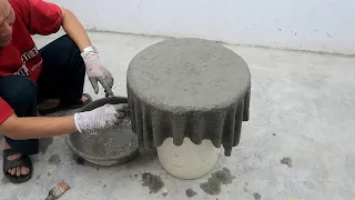 How To Make a Coffee Table With Old Towels and cement - Garden Decoration
